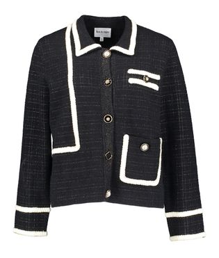 Leo & Ugo Zwarte geklede gilet met witte details en sierknopen
