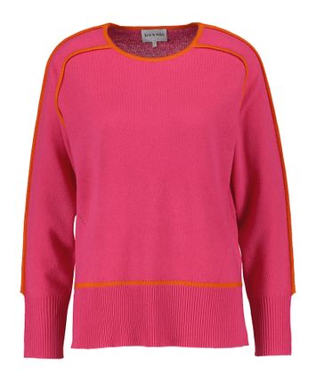 Fuchsia pull met oranje details Leo & Ugo