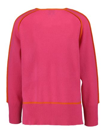 Fuchsia pull met oranje details Leo & Ugo