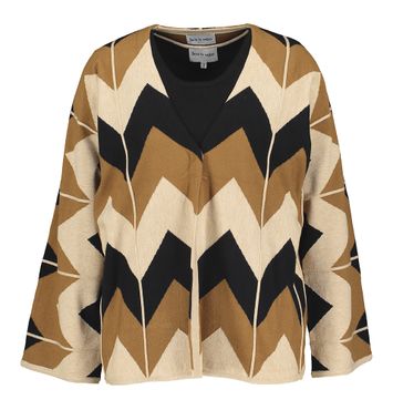 Multicolor twinset met v-hals en print Leo & Ugo