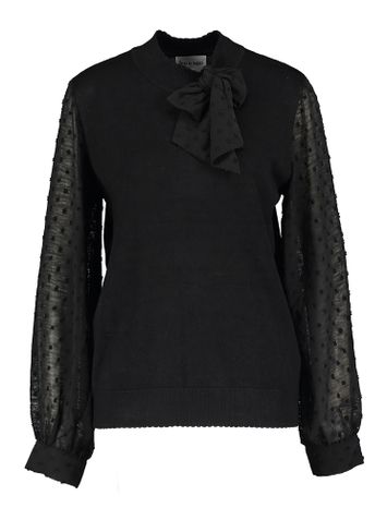 Zwarte pull met detailmouwen Leo & Ugo