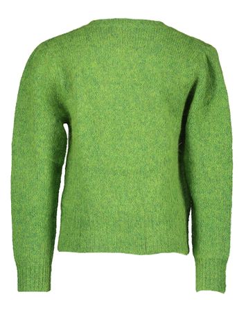 Grasgroene cardigan met Alpaca wol Volga Morley