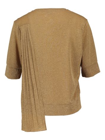 Gouden t-shirt met plissee detail Plaety Due Amanti