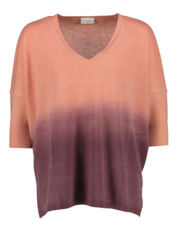 Multicolor wollen pull met V-hals en korte mouwen Lolly Printed Due Amanti