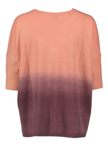Multicolor wollen pull met V-hals en korte mouwen Lolly Printed Due Amanti