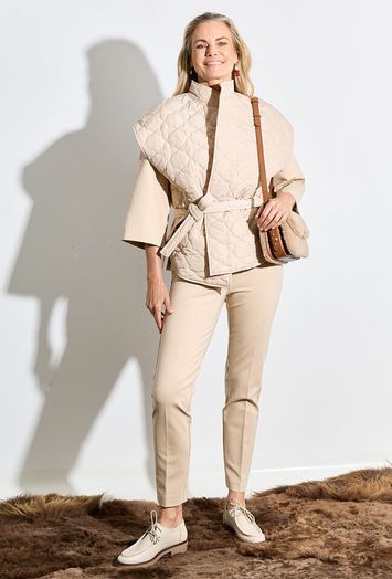 Beige bodywarmer met lint Sibella Due Amanti 