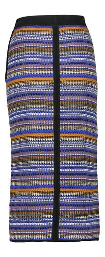Multicolor gestreepte aansluitende wollen rok