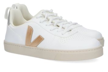 Witte lage sneakers met goudkleurig detail Veja