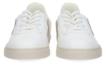 Witte lage sneakers met goudkleurig detail Veja