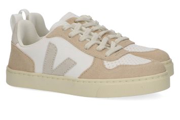 Witte lage sneakers met beige details Laces Veja
