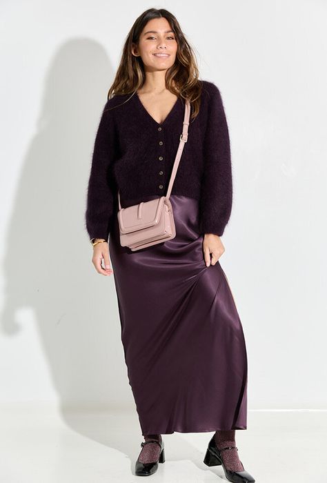 Paarse lange rok in satijnlook Joelle March 23