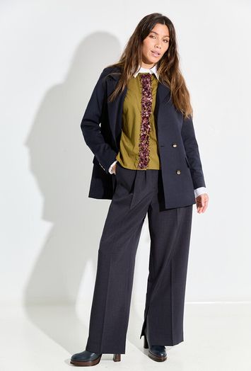 Donkerblauwe oversized blazer met knopen Emma March 23