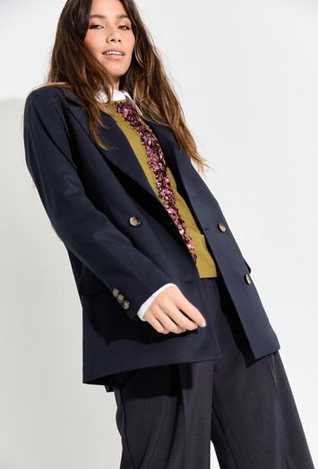 Donkerblauwe oversized blazer met knopen Emma March 23