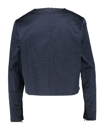 Blauwe geklede bloes met rits aan de mouw Lya March 23
