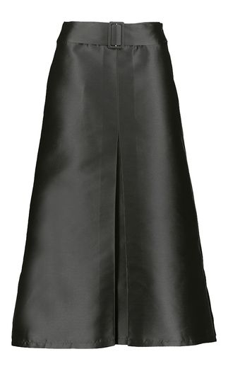 Zwarte geklede rok met plooi vooraan Sienna Just Eve