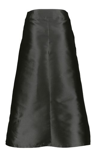 Zwarte geklede rok met plooi vooraan Sienna Just Eve