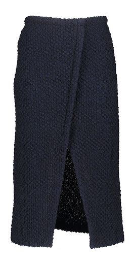 Donkerblauwe wollen gebreide rok split Suzan Just Eve