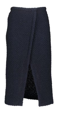 Donkerblauwe wollen gebreide rok split Suzan Just Eve
