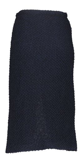 Donkerblauwe wollen gebreide rok split Suzan Just Eve