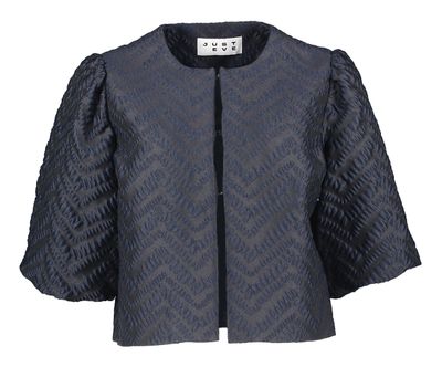 Donkerblauwe vest met structuur en pofmouw Venus Just Eve