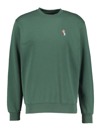 Donkergroene katoenen sweater met ronde hals Iriedaily