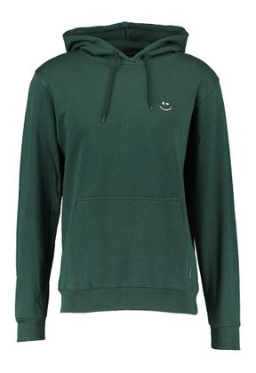 Iriedaily Donkergroene hoodie met smiley
