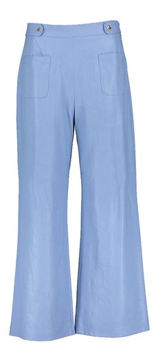 Lichtblauwe soepele broek in leaterlook Caroline Biss