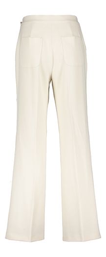 Ecru geklede broek met gouden knoop detail Caroline Biss