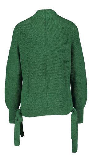Donkergroene pull met detail aan de onderkant Caroline Biss
