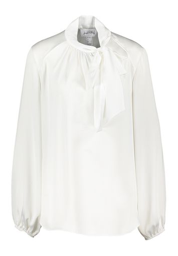 Witte bloes in satijnlook met strik aan de hals Joseph Ribkoff