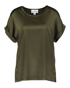 Joseph Ribkoff Kaki blouse met satijnlook vooraan