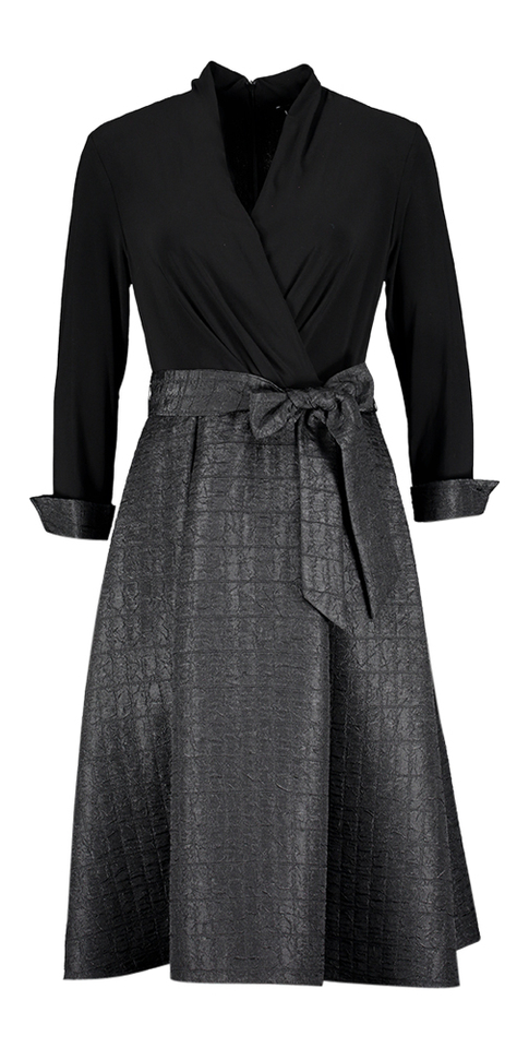 Zwarte jurk A model lange mouw Joseph Ribkoff