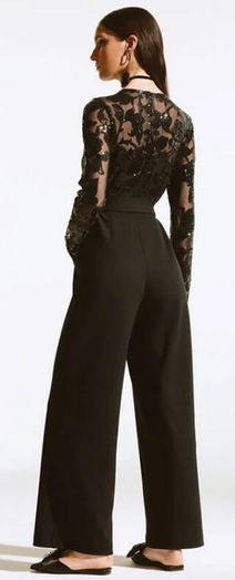 Zwarte feest jumpsuit met pailletten Joseph Ribkoff