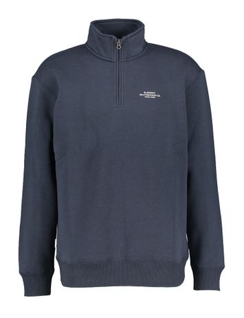 Donkerblauwe sweater met korte rits Element