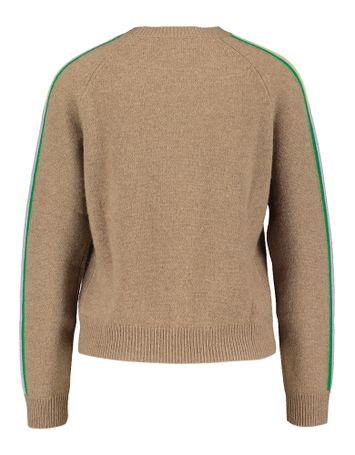 Taupe kleurige trui met regenboog in cashmere From Future