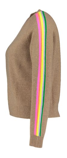 Taupe kleurige trui met regenboog in cashmere From Future