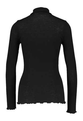 Zwarte wollen t-shirt met rolkraag Rosemunde