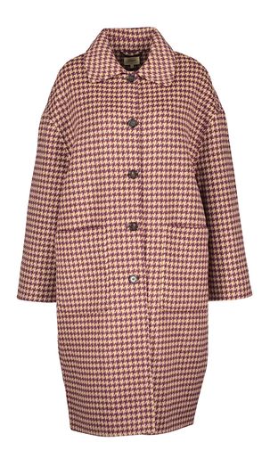 Bordeaux oversized geruite mantel Joanne Bellerose