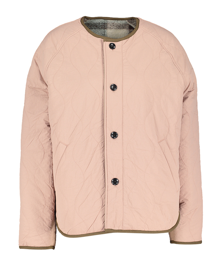 Reversible wollen vieux roze jas met teddy Harry Bellerose