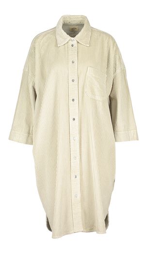 Beige oversized ribfluwelen jurk Gladys Bellerose