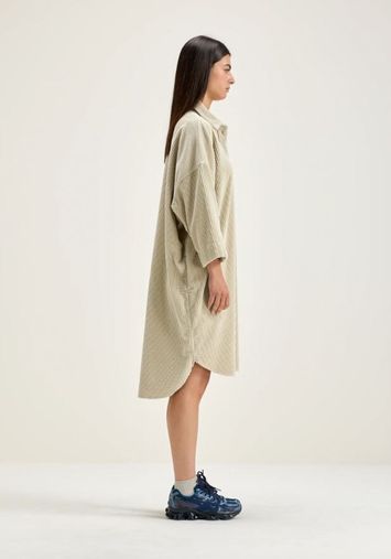 Beige oversized ribfluwelen jurk Gladys Bellerose