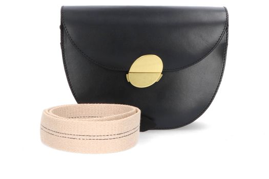 Zwarte handtas met gouden sluiting Bellerose