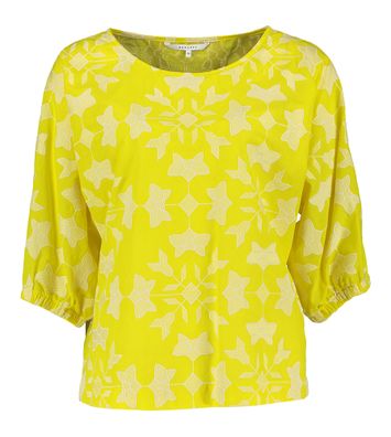 Gele blouse met print en driekwart mouwen Hange Xandres