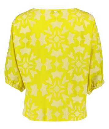 Gele blouse met print en driekwart mouwen Hange Xandres