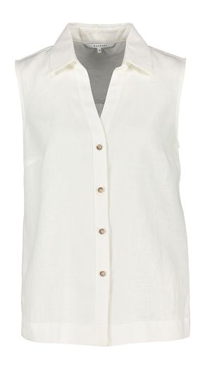 Wit mouwloze linnen blouse Hodin Xandres