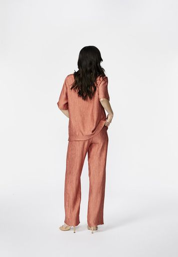 Oranje blouse in satijnlook Hamid Xandres