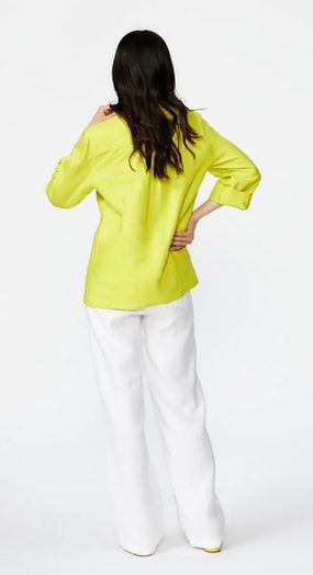 Gele linnen blouse Hulja Xandres