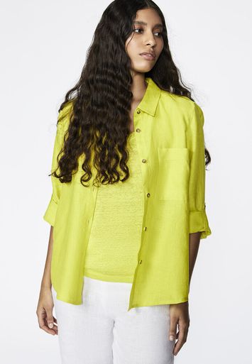 Gele linnen blouse Hulja Xandres