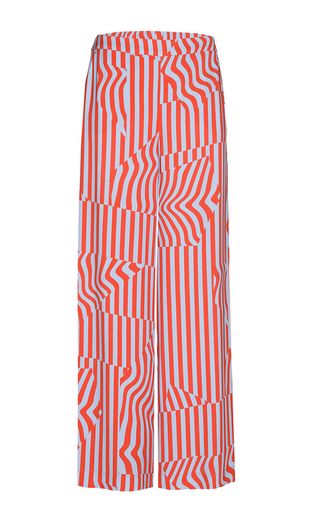 Rood paars gestreepte wijde broek Paina Xandres