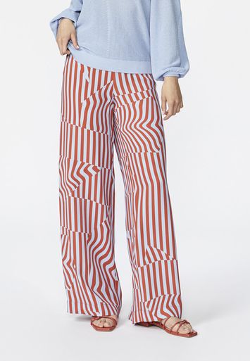 Rood paars gestreepte wijde broek Paina Xandres